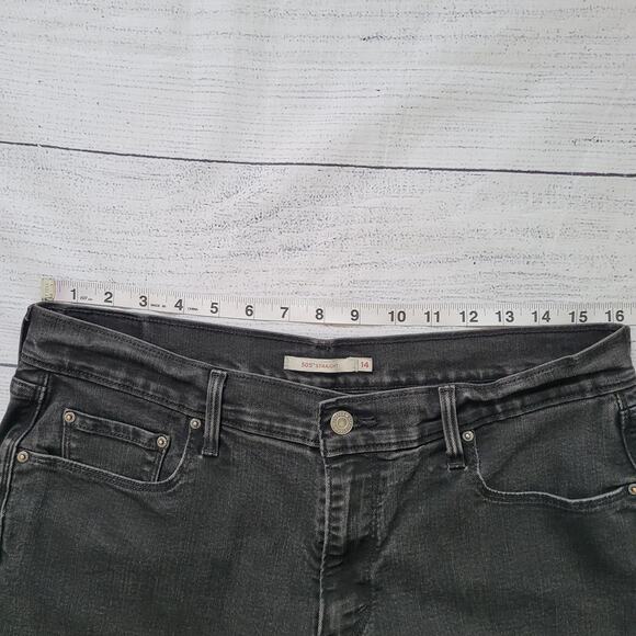Levi's Size 14 505 Straight Leg Black Denim Classic Essential Jeans - Picture 3 of 9